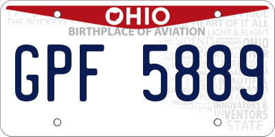 OH license plate GPF5889