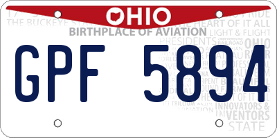OH license plate GPF5894