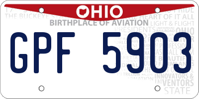 OH license plate GPF5903