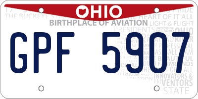OH license plate GPF5907
