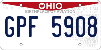 OH license plate GPF5908