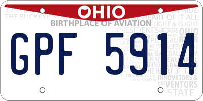 OH license plate GPF5914