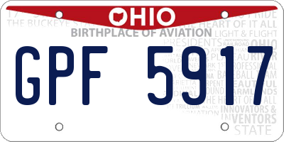 OH license plate GPF5917