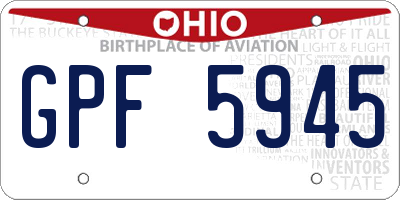 OH license plate GPF5945
