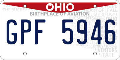 OH license plate GPF5946