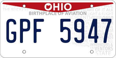 OH license plate GPF5947