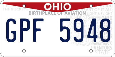OH license plate GPF5948