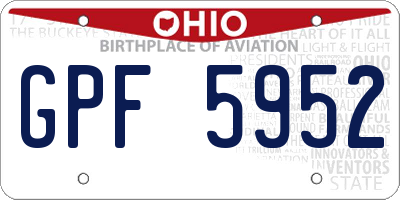 OH license plate GPF5952