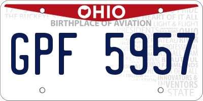 OH license plate GPF5957