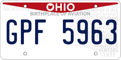 OH license plate GPF5963