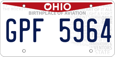 OH license plate GPF5964