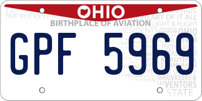 OH license plate GPF5969