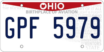 OH license plate GPF5979