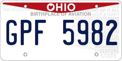 OH license plate GPF5982