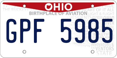 OH license plate GPF5985