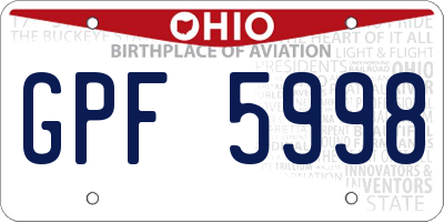 OH license plate GPF5998