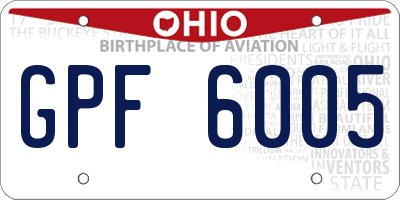 OH license plate GPF6005