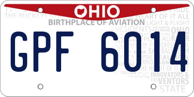 OH license plate GPF6014