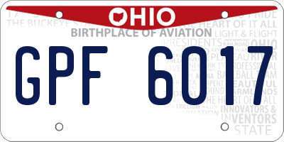 OH license plate GPF6017