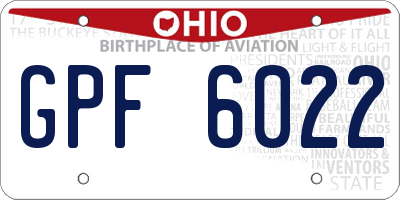 OH license plate GPF6022