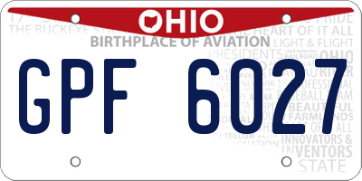 OH license plate GPF6027
