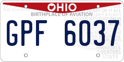 OH license plate GPF6037