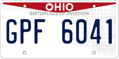 OH license plate GPF6041