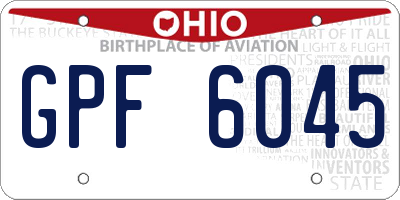 OH license plate GPF6045