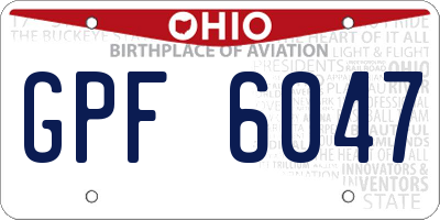 OH license plate GPF6047