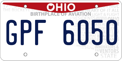 OH license plate GPF6050