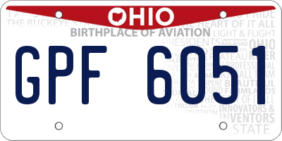OH license plate GPF6051