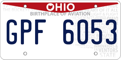 OH license plate GPF6053