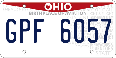 OH license plate GPF6057