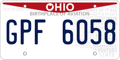 OH license plate GPF6058