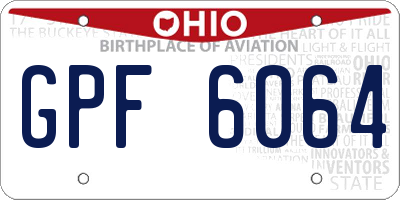 OH license plate GPF6064