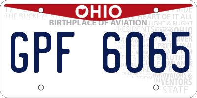 OH license plate GPF6065