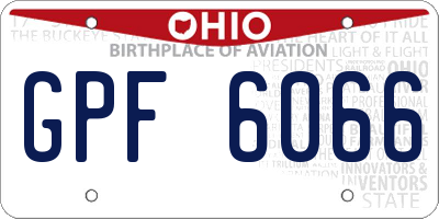 OH license plate GPF6066