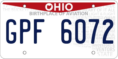 OH license plate GPF6072