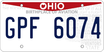 OH license plate GPF6074
