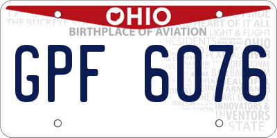 OH license plate GPF6076