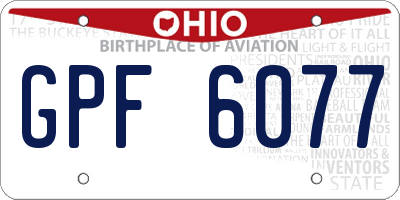 OH license plate GPF6077