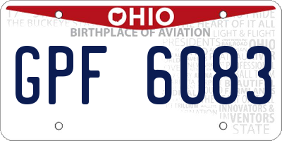OH license plate GPF6083