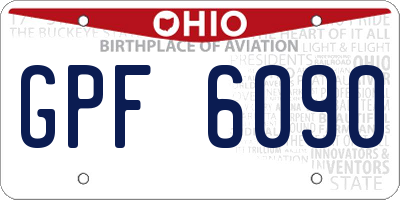 OH license plate GPF6090