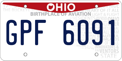 OH license plate GPF6091