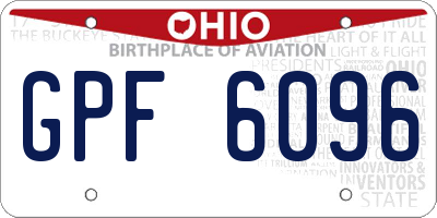 OH license plate GPF6096