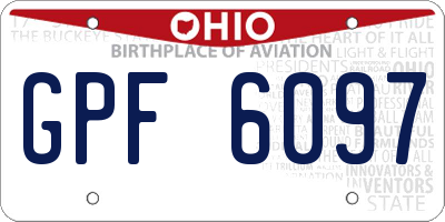 OH license plate GPF6097