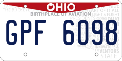 OH license plate GPF6098