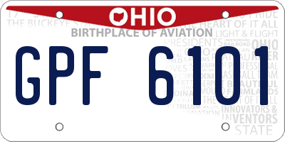 OH license plate GPF6101