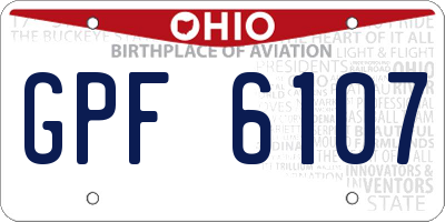 OH license plate GPF6107