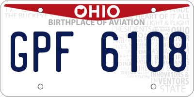 OH license plate GPF6108